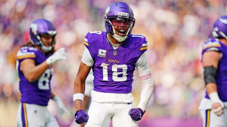 Justin Jefferson, wide receiver do Minnesota Vikings em ação.