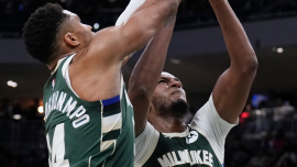 Bucks' Giannis Antetokounmpo jokes about building chemistry with Myles Turner: 'Six months ago, he hated me'