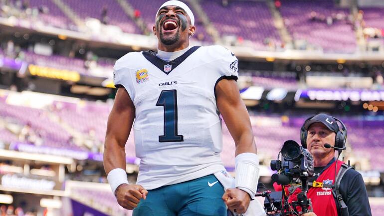 Jalen Hurts em ação com o Philadelphia Eagles.