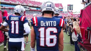 Tommy DeVito #16 of the New England Patriots