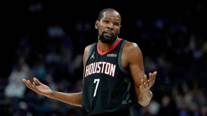 Kevin Durant Rockets reacting