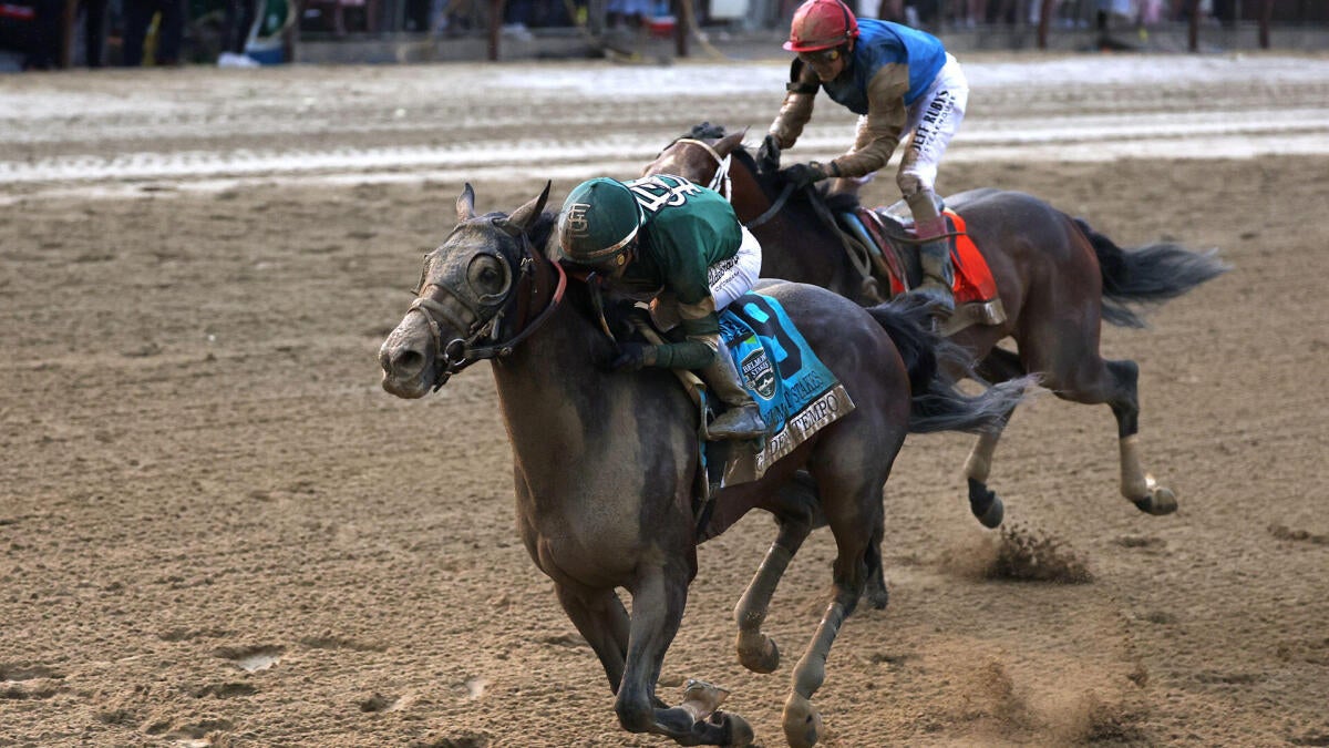 Kentucky Derby champion Golden Tempo rallies to win Belmont Stakes