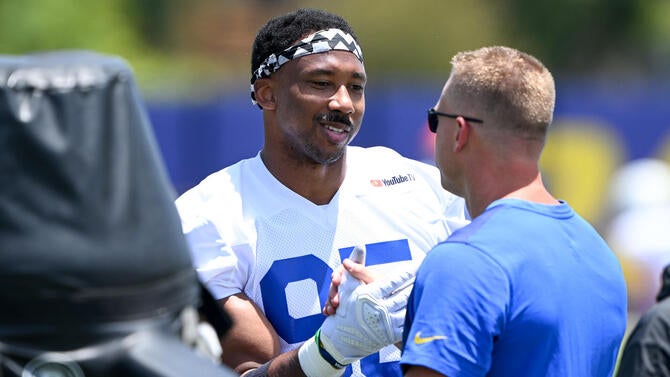 Myles Garrett takes part in LA Rams OTAs