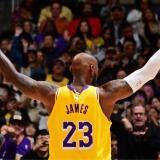 LeBron James Lakers arms up
