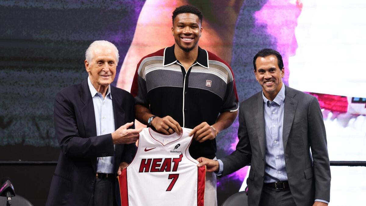 Pat Riley drops LeBron hint as Heat unveil Giannis