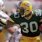 Green Bay Packers running back Ahman Green sees nothing but daylight while scampering for a touchdown during the first quarter