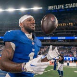 New York Giants wide receiver Malik Nabers (1) walks off the field following a 28020 victory during a week one opening game