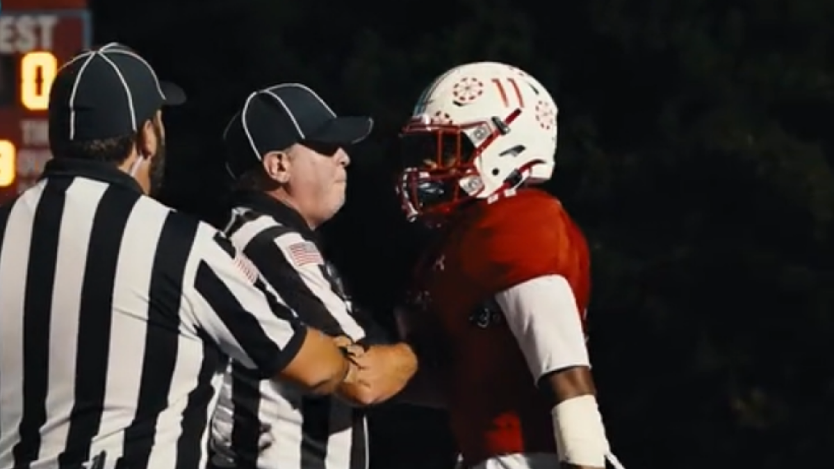 High school football referee suspended after video shows him grabbing player during touchdown celebration