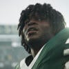 New York Jets edge rusher David Bailey (31) looks on after a game between the New York Jets and the Cleveland Browns at MetLife