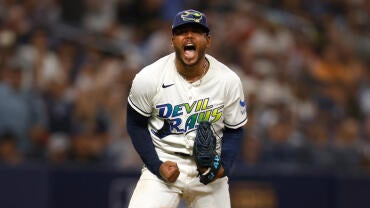 Freddy Peralta Rays celebrating