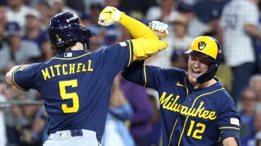 Garrett Mitchell Cooper Pratt Brewers celebrating