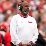 Maryland Terrapins head coach Mike Locksley reacts in the first half of the NCAA football game at Ohio Stadium on Oct. 10, 2026