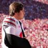 Ohio State Buckeyes quarterback Julian Sayin (10) returns to the field in a sling during the NCAA football game against the