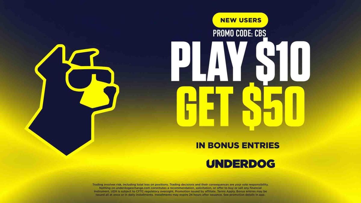 Underdog promo code CBSSPORTS2: Play $10, get $50 in bonus entries ...